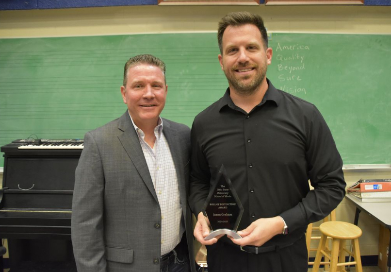 Congratulations to Grove City High School Band Director, Mr. Jason Graham, on receiving the prestigious Roll of Distinction Award from The Ohio State University for excellence in teaching.