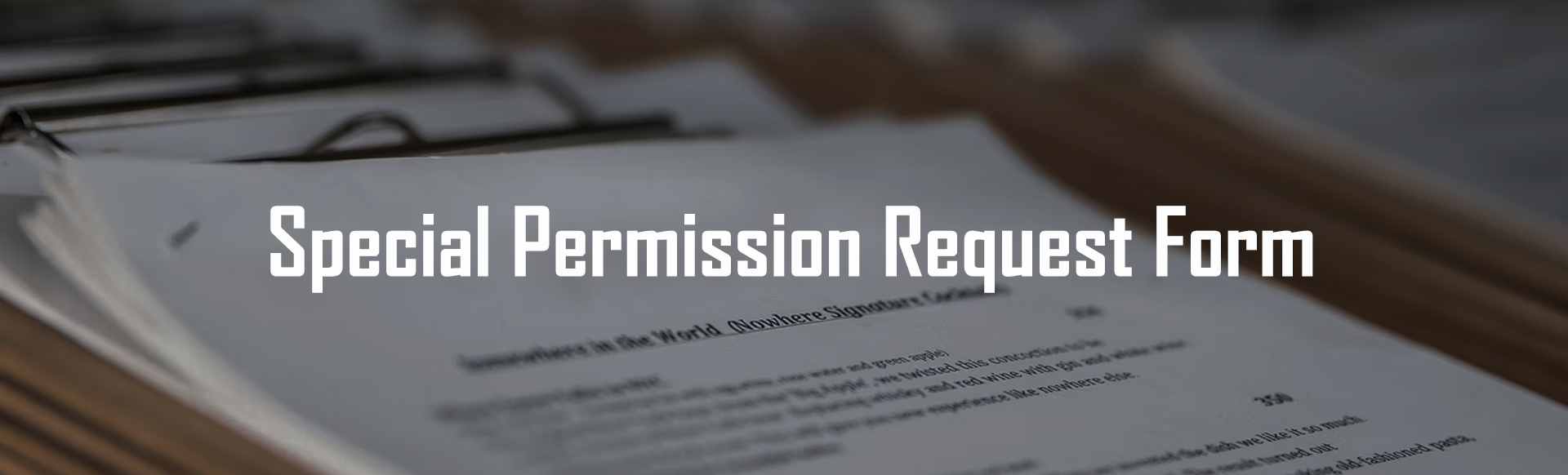 Special Permission Request Form